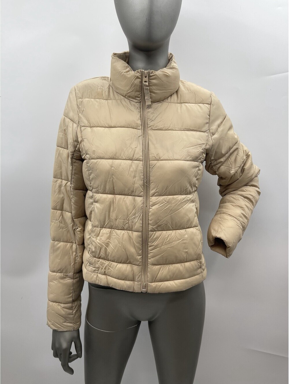 NWT Love Tree Women’s Full Zip Long Sleeve Puffer Jacket, Color Khaki Size S